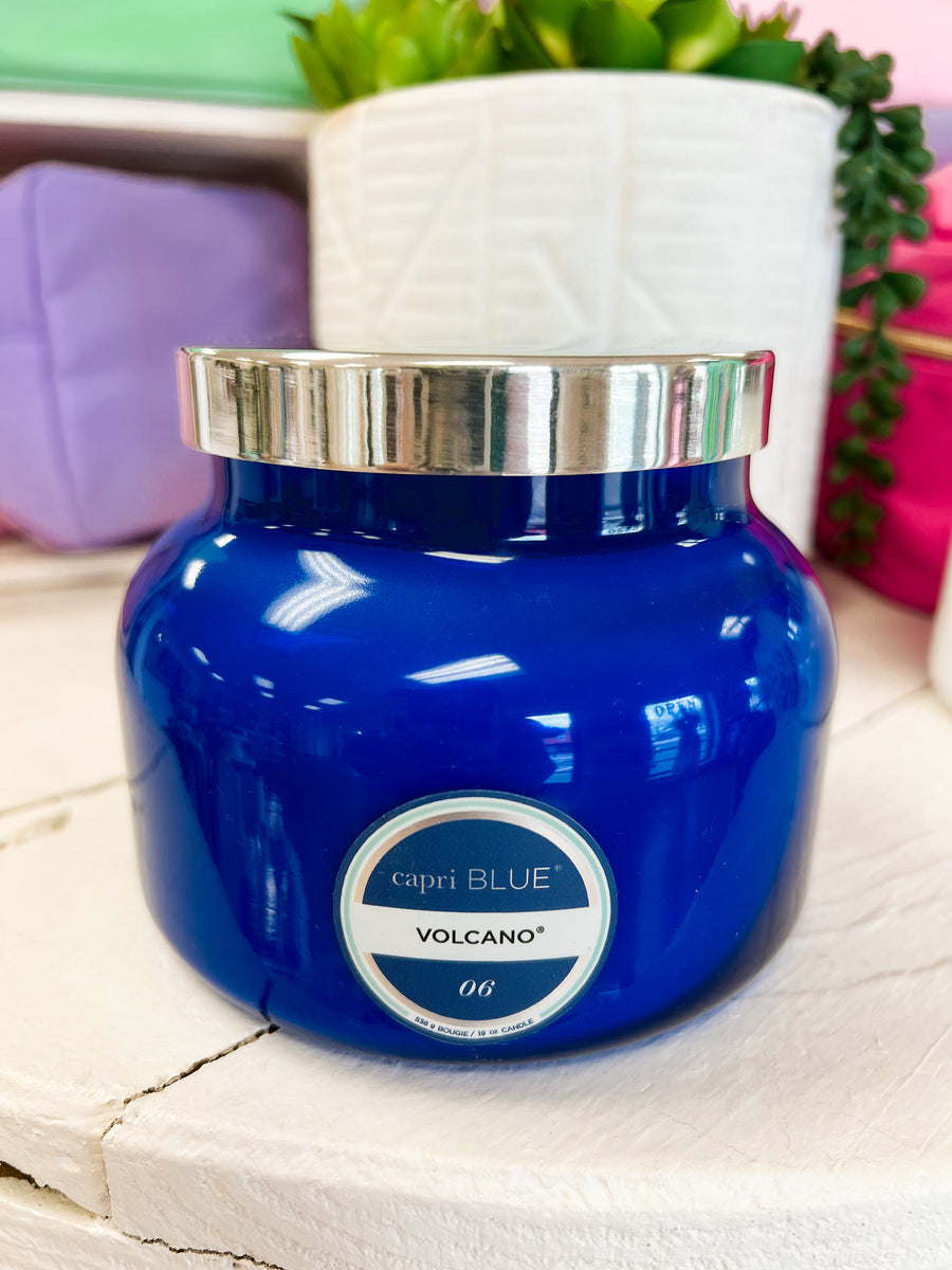 Volcano Blue Tropical Scented Signature Jar Candle 19 oz