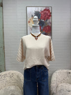Ecru Knit Ribbed Top