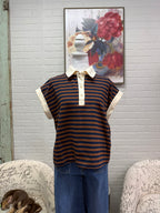 Brown Striped Top