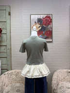 Sage Layered Peplum Top
