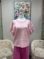 Pink Puff Sleeved Sweater