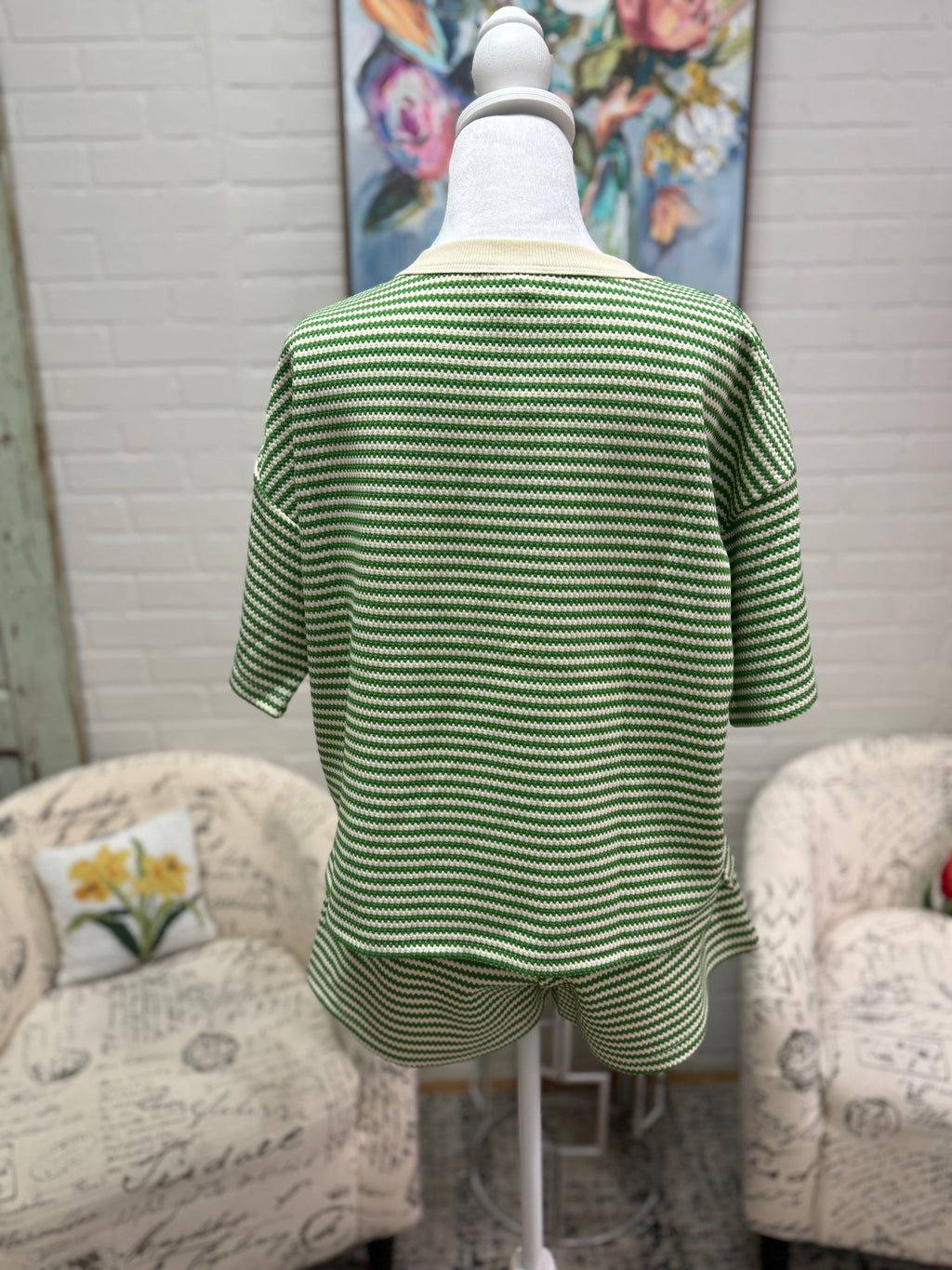 Green Zig Zag Shorts