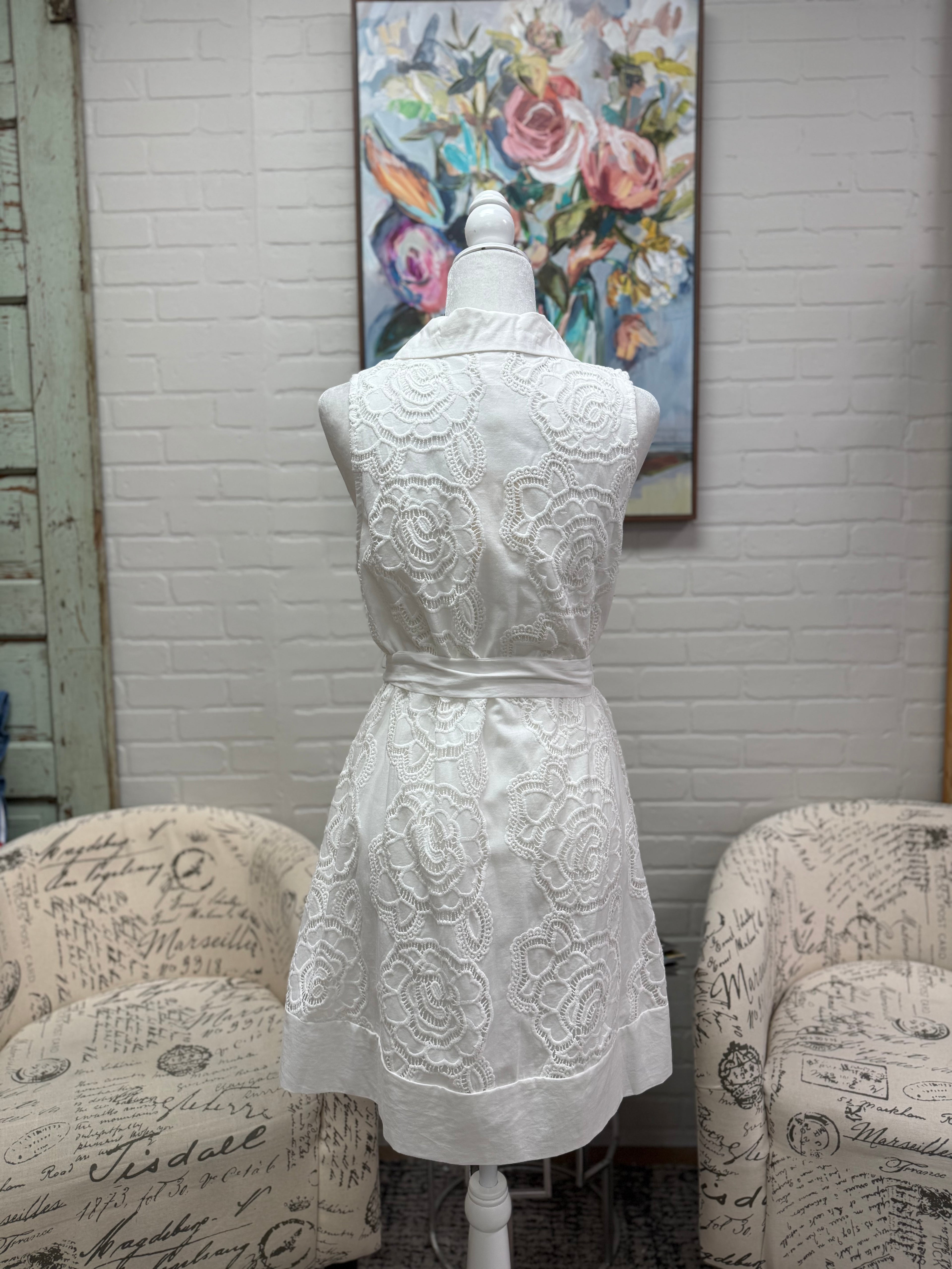 Off White Floral Mini Dress