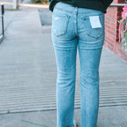 Mid Rise Slim Straight Jeans