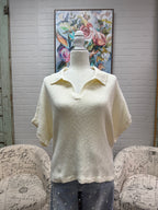 Cream Knit Sweater w/ Dolman Sleeves