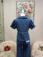 Denim Frill Blouse
