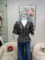 Black Polka Dot Top