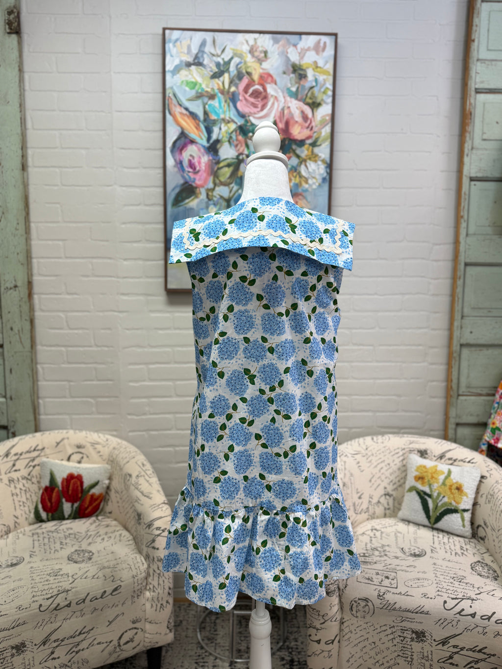 Blue Floral Mini Dress