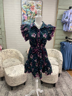 Navy Floral Mini Dress