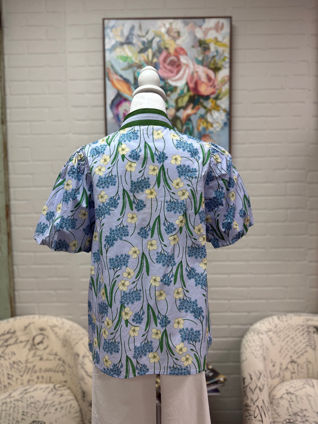 Blue Floral Blouse