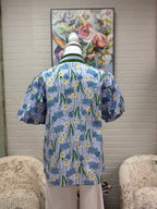 Blue Floral Blouse
