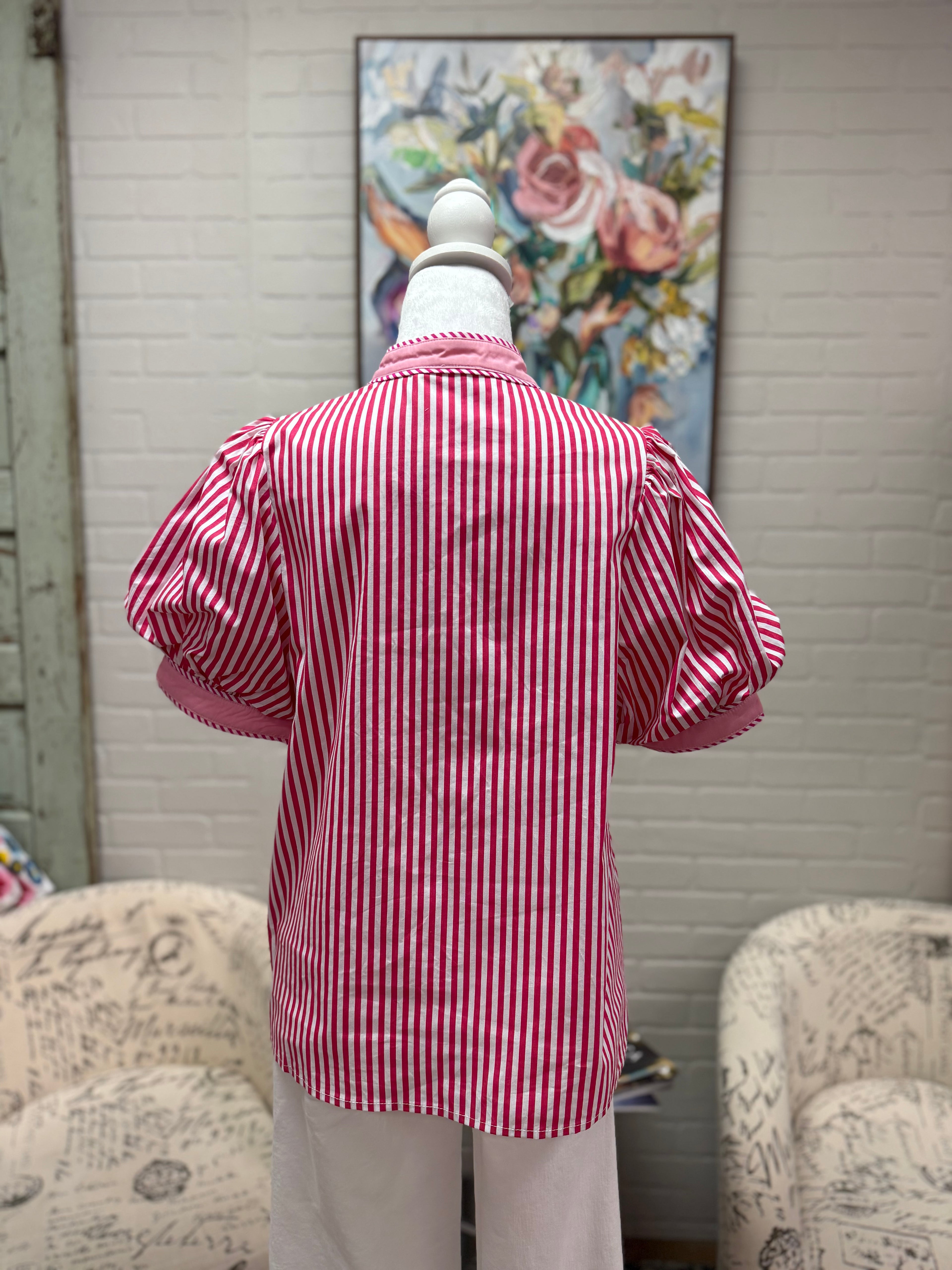 Pink Striped Blouse