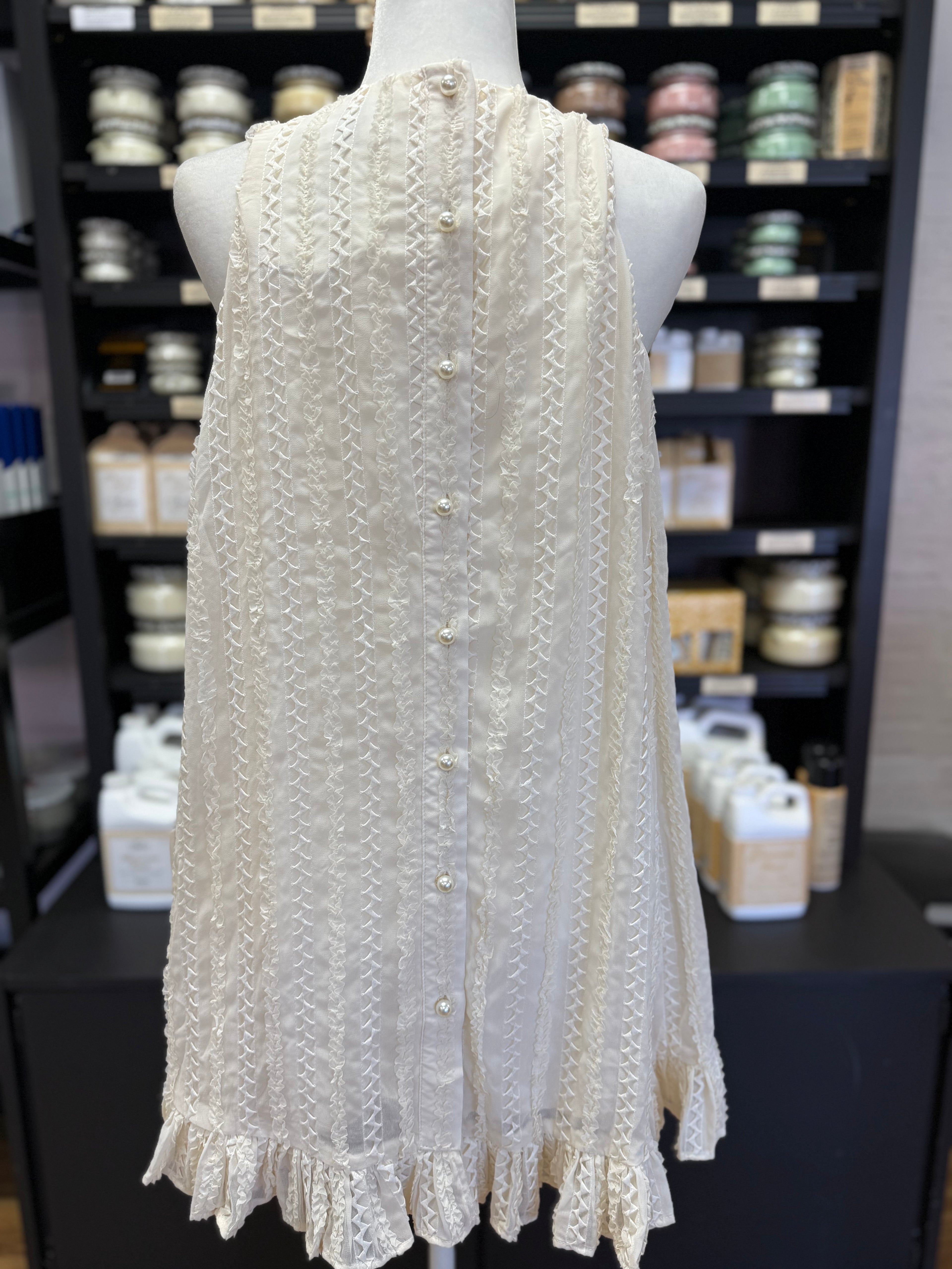 Textured Ruffle Mini Dress