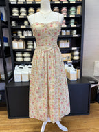 Cream Floral Midi Dress