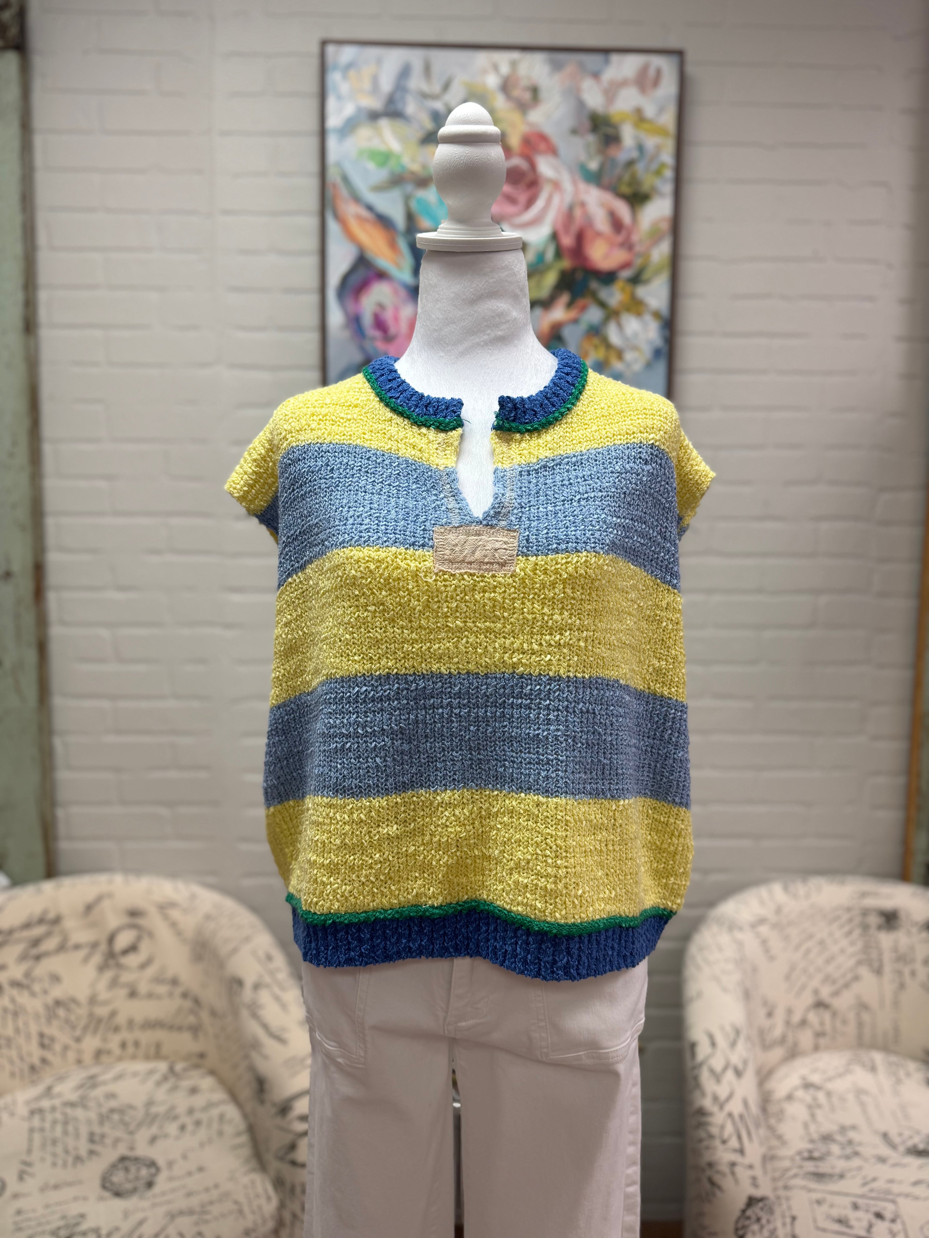 Yellow Multi-Stripe Sweater