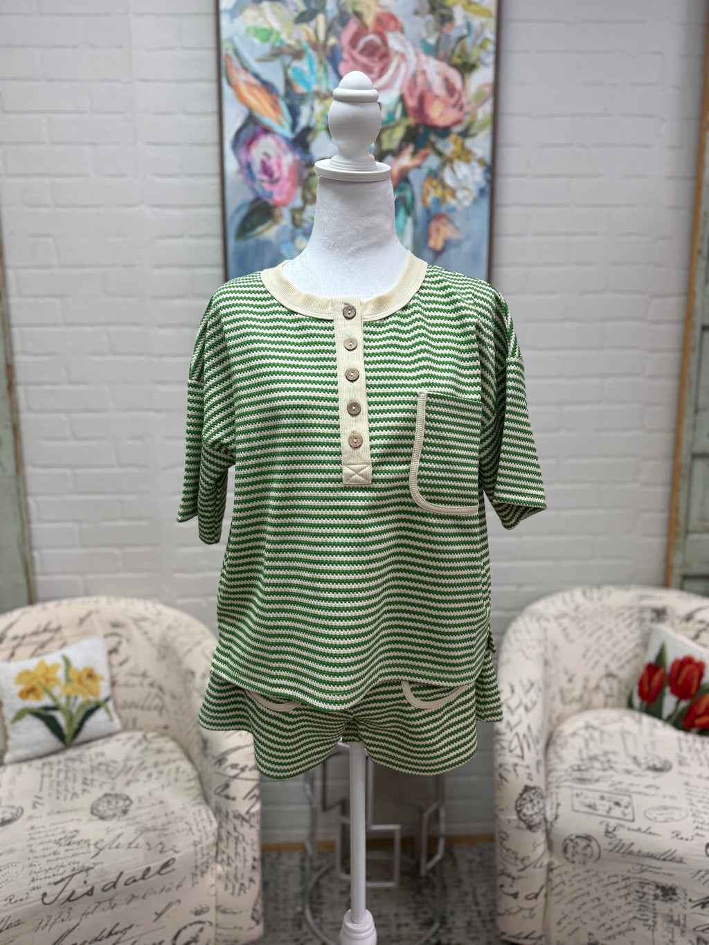 Green Zig Zag Top
