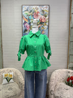 Green Peplum Top