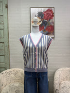 Cloudberry Striped Sleeveless Sweater