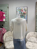 Cream Short Sleeved Cardigan