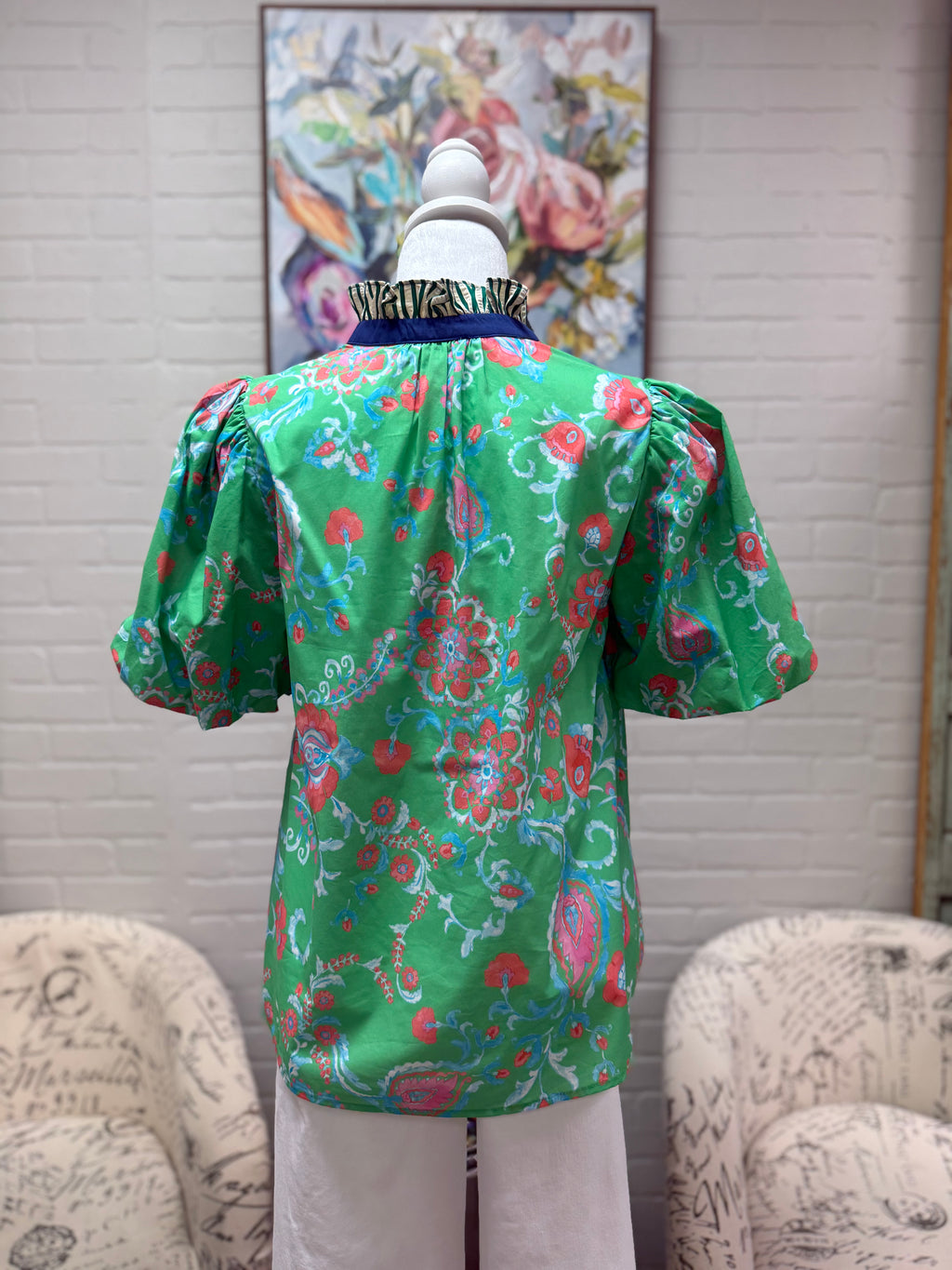 Green Botanical Top