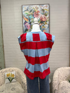 Red & Blue Striped Top