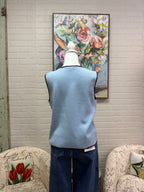 Blue Contrast Sleeveless Sweater