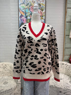 Leopard V- Neck Sweater