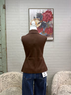 Chocolate Peplum Sweater Vest