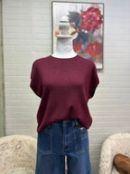 Burgundy Cap Sleeve Sweater