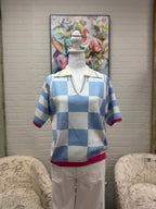 Blue Checked Sweater