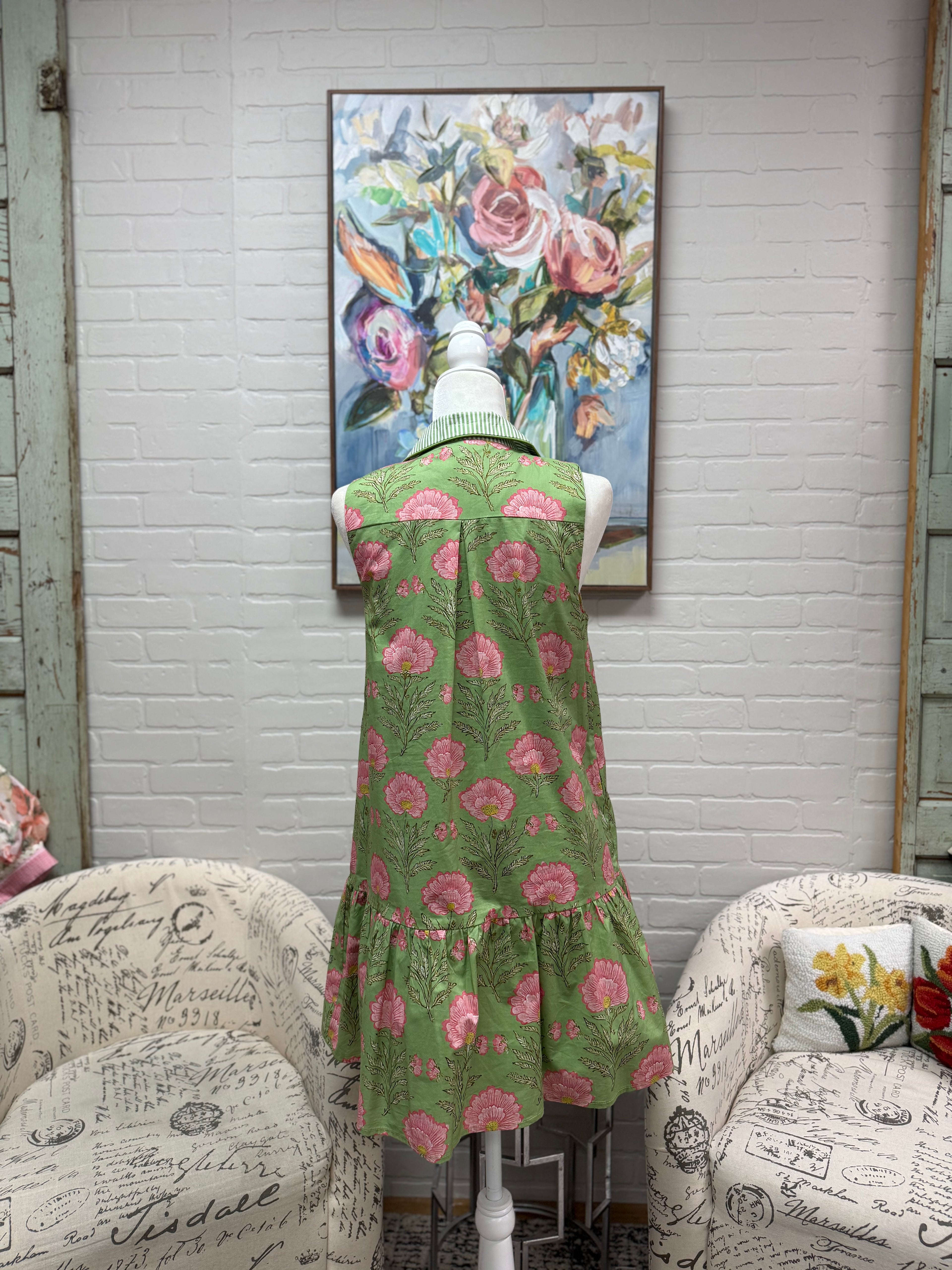 Matcha Floral Mini Dress
