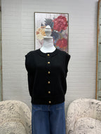 Black Button Down Sweater Vest