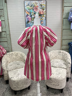 Pink and Red Striped Dress