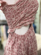 Blush Embroidered Cut-Out Midi