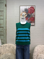 Pine Striped Sleeveless Sweater