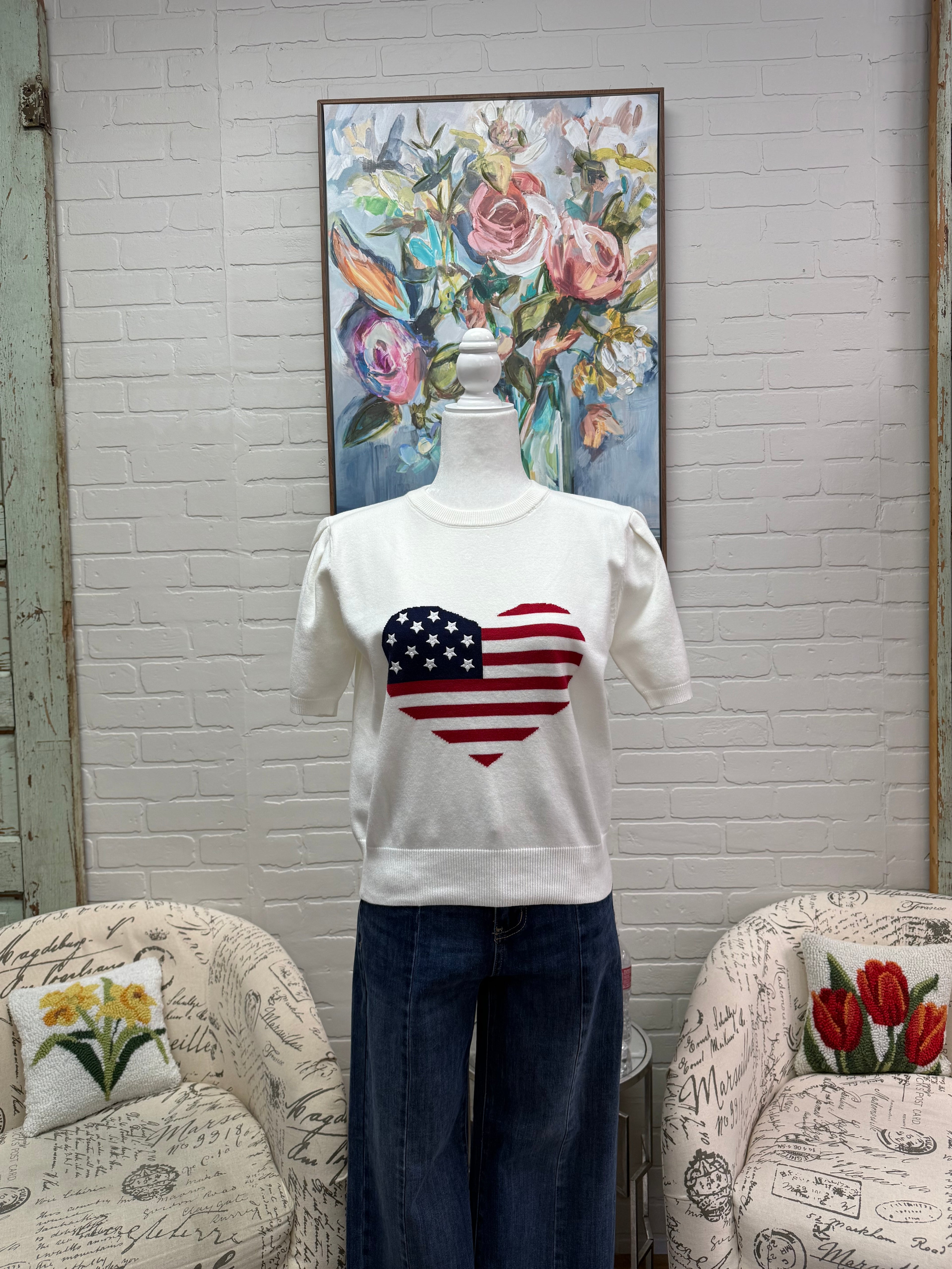 Americana Heart Sweater