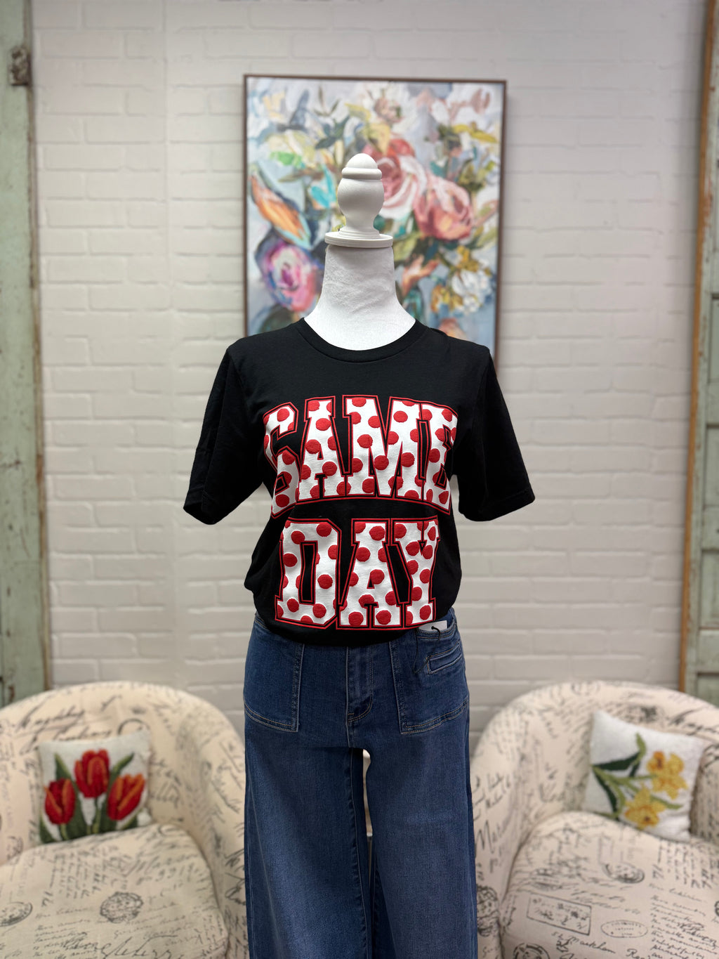 Red Polka Dot Gameday Tee