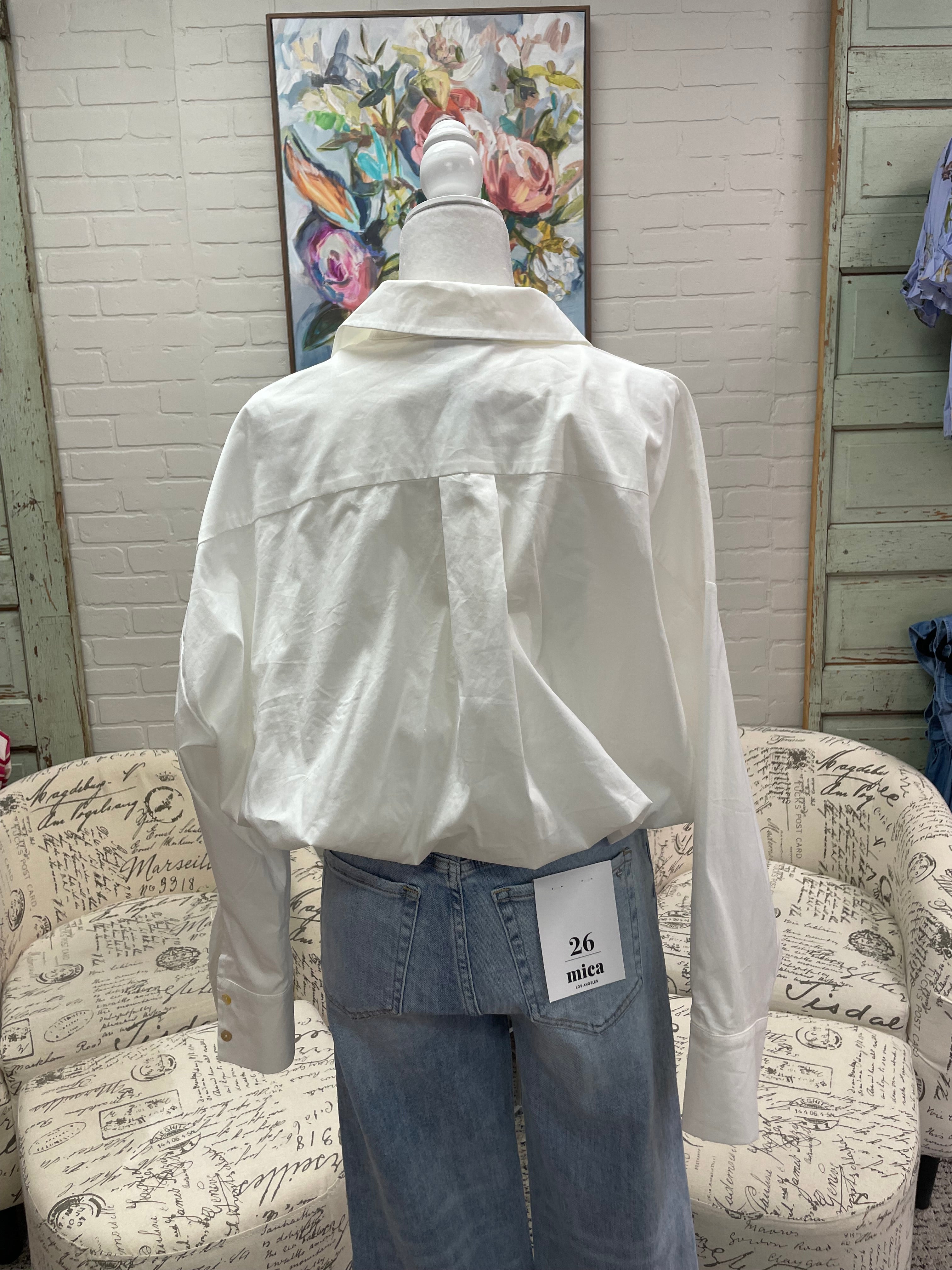 White Layered Bubble Top