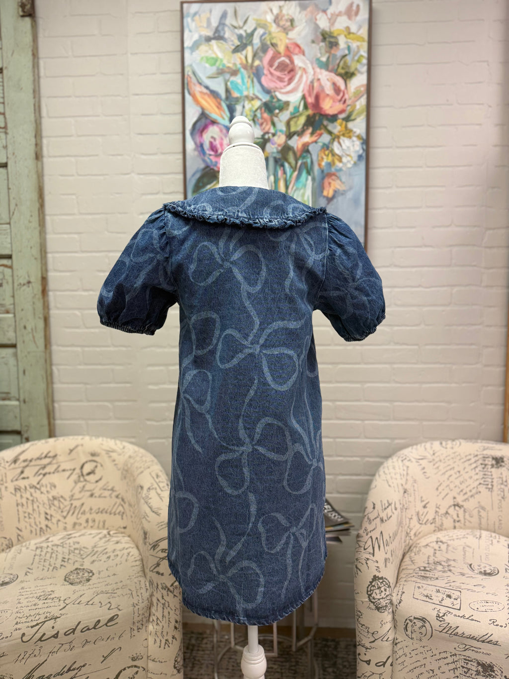 Denim Bow Dress