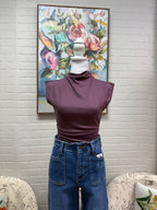 Deep Fig Ruched Bodysuit