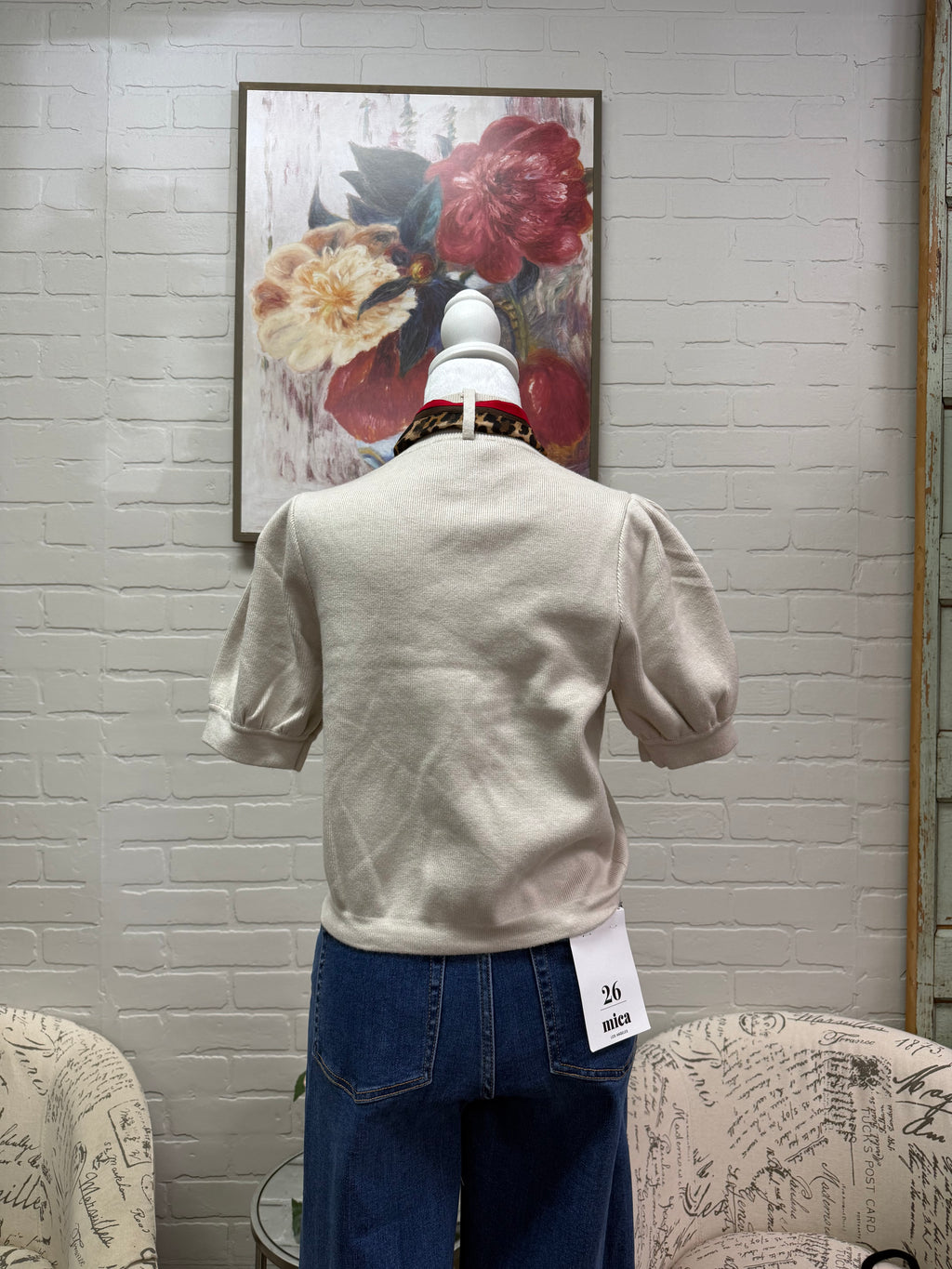 Ecru Sweater w/ Scarf