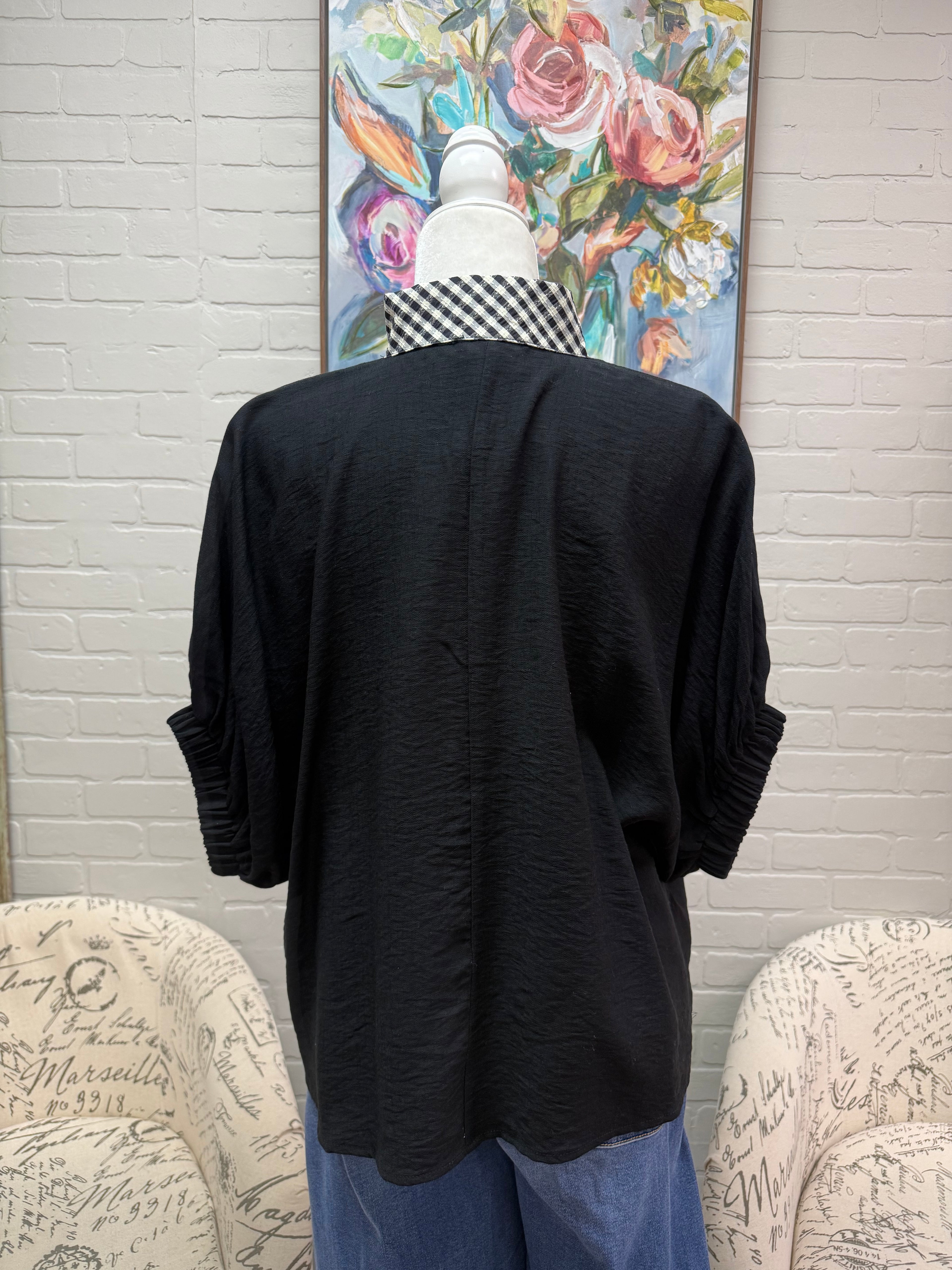 Black Trimmed Blouse