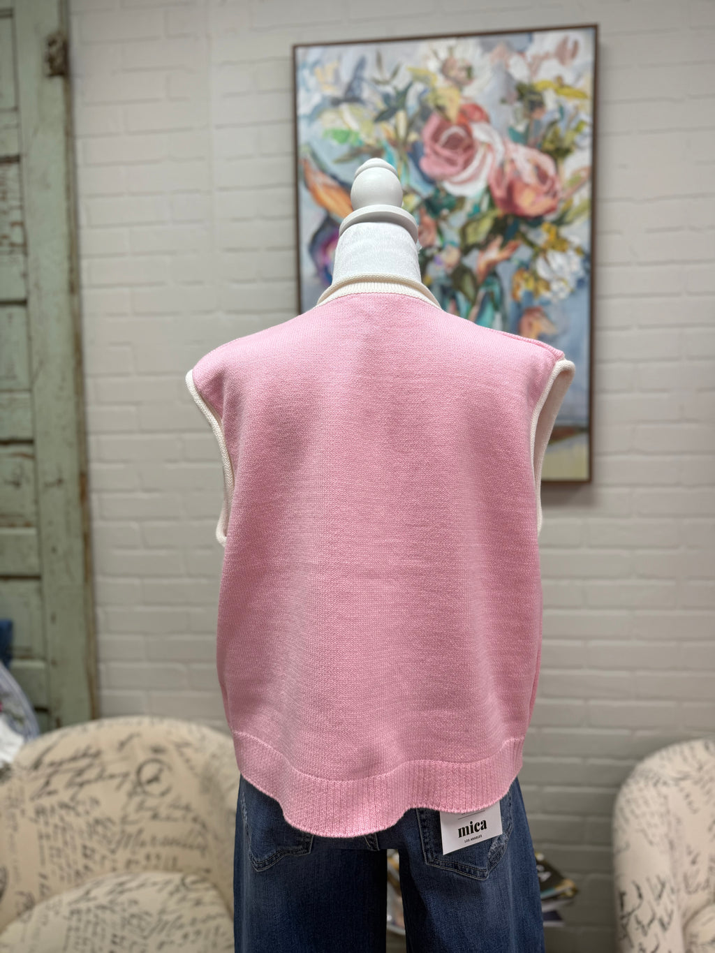 Pink Button Up Sweater