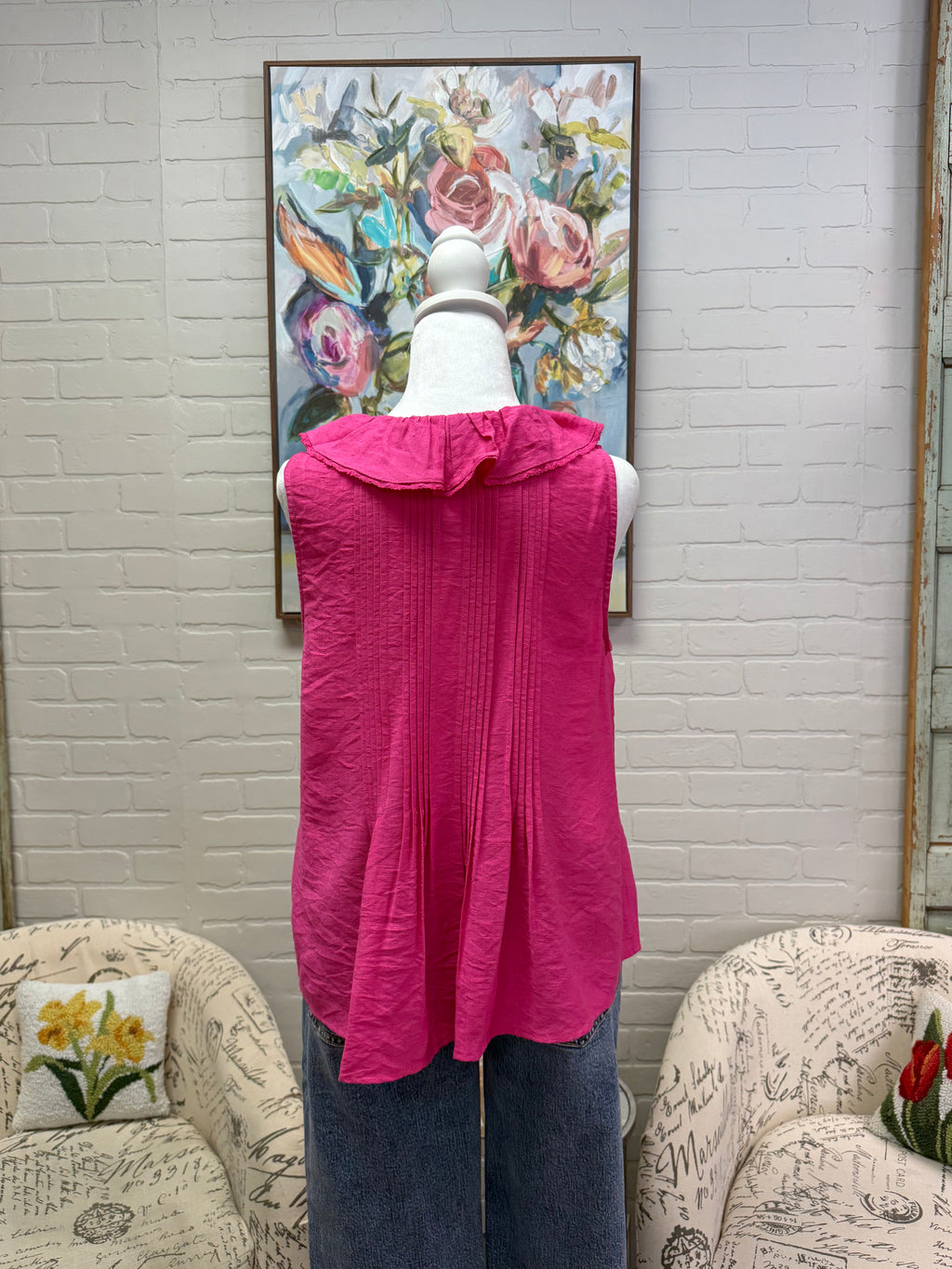 Pink Ruffle Blouse