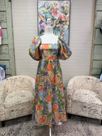 Floral Tie Back Midi Dress