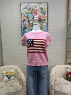 Pink US Flag Sweater