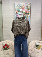Leopard Mock Neck Dolman