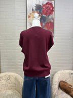 Burgundy Cap Sleeve Sweater
