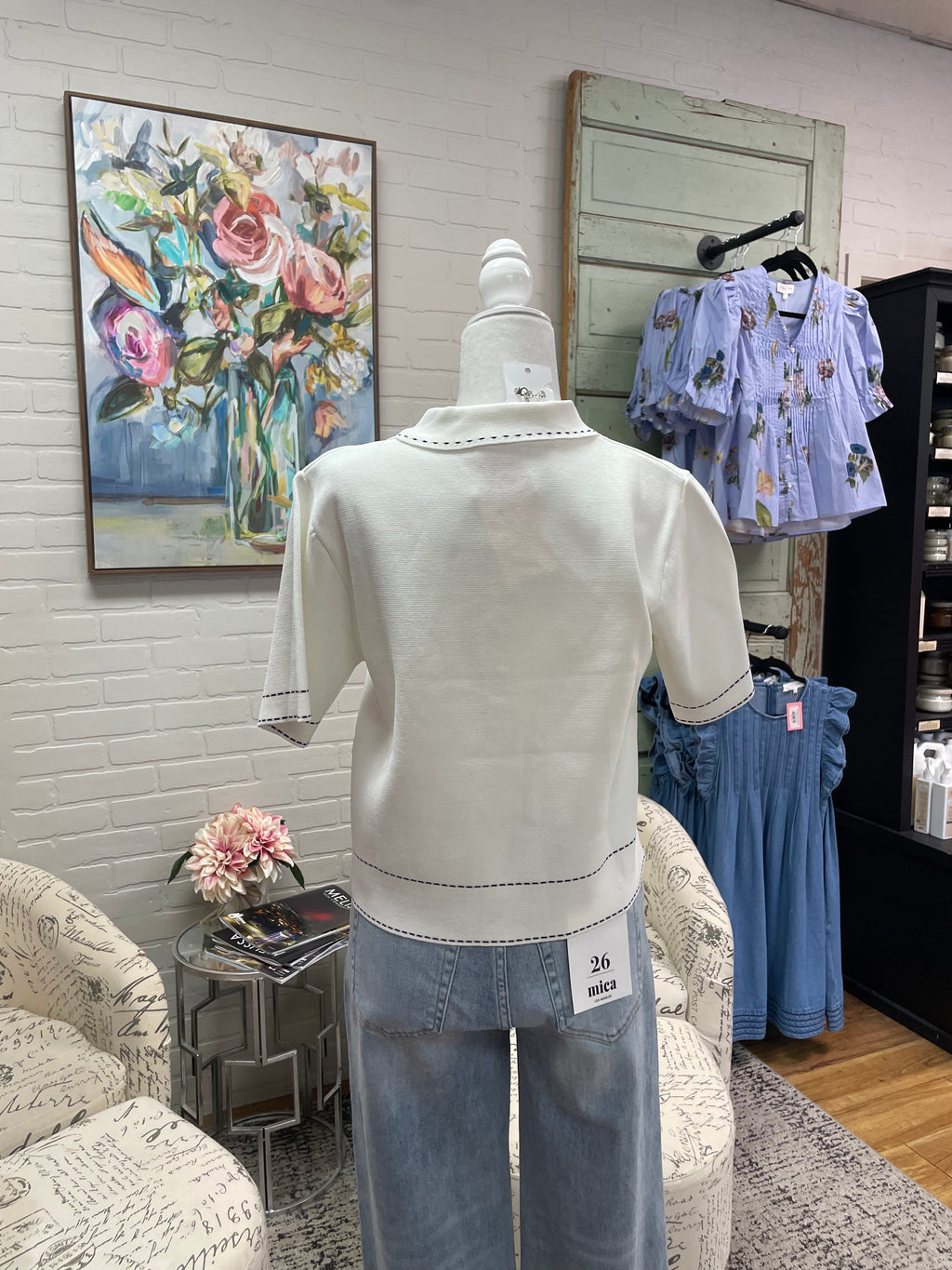 Cream Short Sleeve Jacket