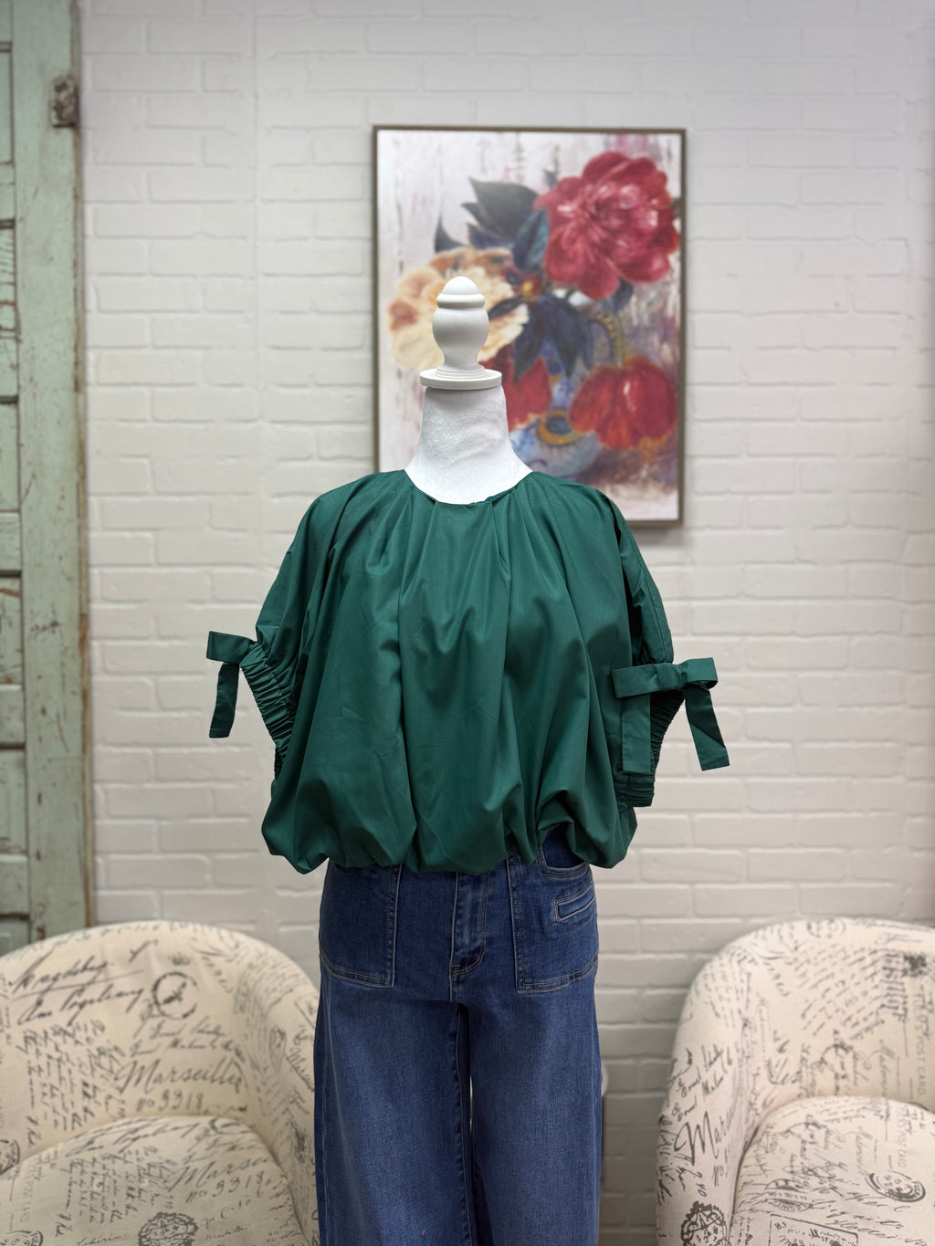 Hunter Green Bubble Top